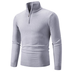 2023 Men's Plus Size Fleece Zip Mock Neck Sweater